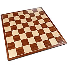 Pallas Rounded Corners Chess Board with Inlaid Mahogany Wood – Board Only – 17 Inch