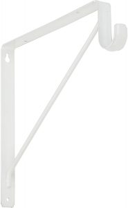 Heavy Duty Shel and Rod Bracket in White